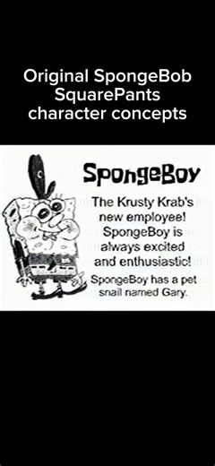 Original SpongeBob SquarePants character concepts #history