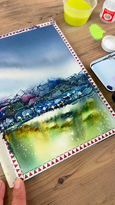 7.5K views · 105 reactions | Watercolour landscape  #watercolour #watercolor #watercolourpainting #watercolorpainting | Karen Rice Art | Facebook