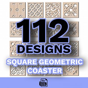 112 Designs Square Geometric Patterns Panel Set, Laser Cut Files, Laser Cut Template, Laser Cut Coaster Set Decorative Panels SVG Files - Etsy