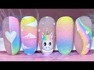 Unicorn 🦄 Nail Art| Cute Easy Unicorn Nail Art| Unicorn Nail Tutorial|Rainbow Nail Art|Madam Glam