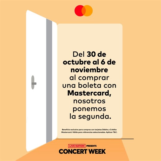 Con Mastercard, tus conciertos favoritos se disfrutan el doble con quienes más amas. 🎉🎵. | Mastercard