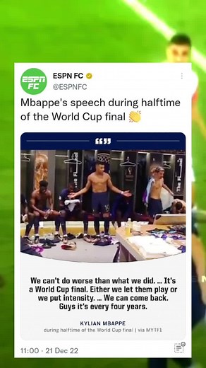 Mbappe speech at the second half of tye world cup final #fyp #france #mbappe #worldcup #psg #football #viral #foryou #foryoupage