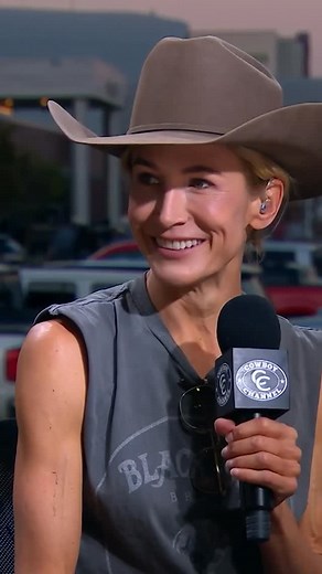 Rodeo Live on Instagram: "After everything she’s experienced on Yellowstone, barrel racing is still the most terrifying thing Jennifer Landon has seen in the western world!"