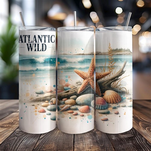 Atlantic Scenic Tumbler Wrap - Beach and Ocean Design for 20oz - Etsy
