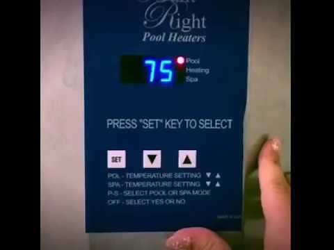 Built Right Pool Heater - How to turn on heat pump and adjust temperature