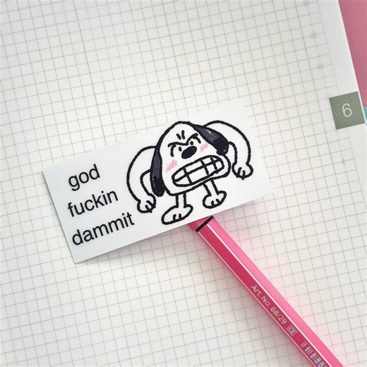 Angry Beagle Sticker - Relatable Meme Doodle, Waterproof Matte Vinyl - Etsy
