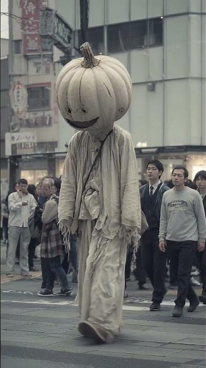 Hello ~~Trick or treat, yes, here comes the huge pumpkin head. Happy Halloween #Halloween‌