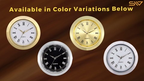 ShoppeWatch Mini Clock Insert 1 7/16" (35mm) Quartz Movement | Miniature Clock Face Insert | Small Round Fit Up White Face Silver Tone Bezel Roman Numerals CK097SL
