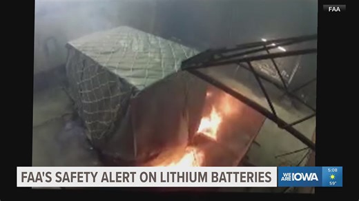 FAA warns airlines of risk of lithium batteries in planes again