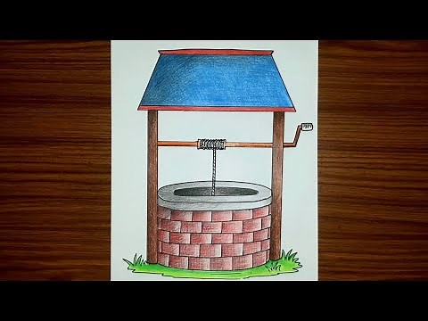 Well drawing easy tutorial | Well drawing step by step |