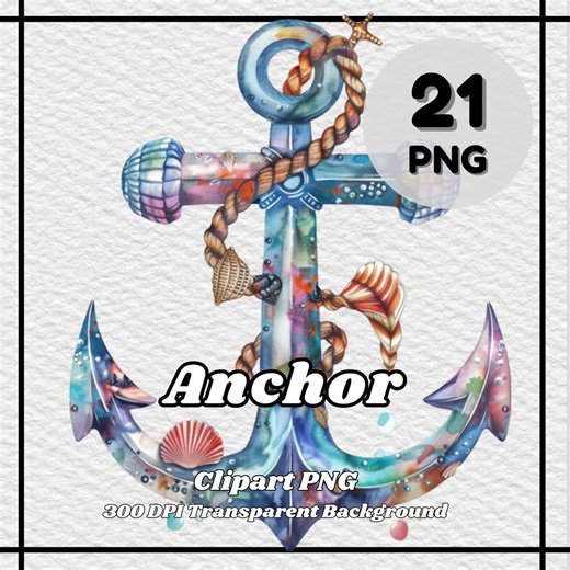 Anchor Clipart – 21 Nautical PNG Images, Transparent Background (digital Download) - Etsy Australia