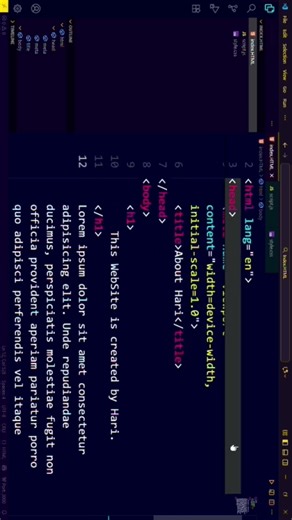 my first programing code in HTML #short