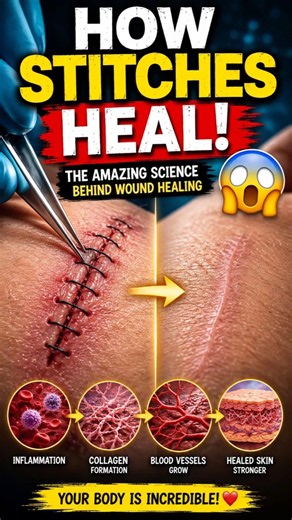 How Stitches Heal Your Skin 😱 | The Science Behind Wound Healing #shorts
