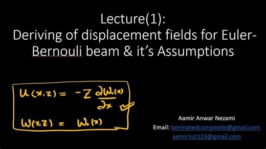 Lecture(1): Displacement Fields for Euler-Bernouli Beam its Assumptions | Aamir Anwar Nezami
