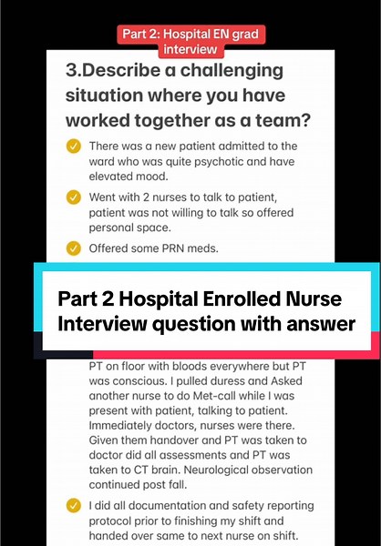 Hospital Enrolled Nurse Grad Program Interview Insights