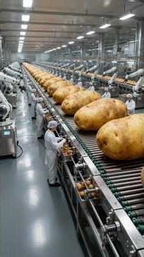 Inside Modern Potato Chips Factory. From Raw Potatoes To Crispy Chips #littlepotato #friedpotat