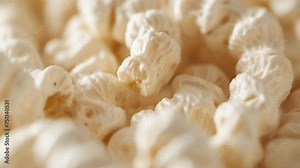 A macro image of a plantbased packing peanut showcasing its biodegradable properties as a sustainable alternative to traditional Styrofoam. Stock Video