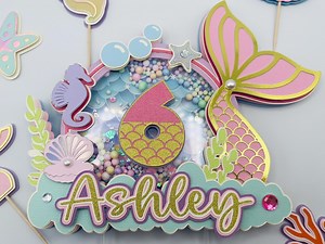 Mermaid Theme Personalized Cake Topper Shaker Under the Sea Birthday Party - Etsy