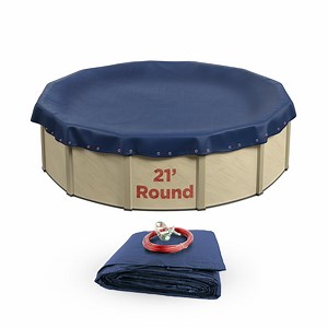 Buffalo Blizzard Round Deluxe Blue/Black Winter Swimming Pool Cover, 21'