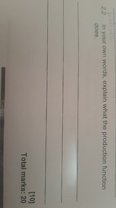 In your own words, explain what the production function does.... | Filo