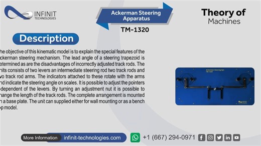 Infinit Technologoies | TM-1320 Ackerman Steering Apparatus The objective of this kinematic model is to explain the special features of the Ackerman steering... | Instagram