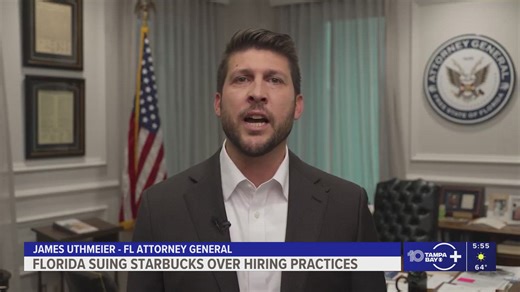 Florida attorney general sues Starbucks over race-based hiring claims