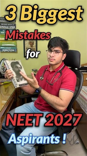 NEET 2027 aspirants ye 3 galtiya mat krna!?😳🩺 #neet #neet2027 #mbbs #motivation #pw #alakhpandey