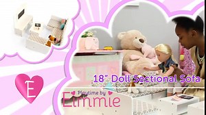 18" Doll Furniture – Wooden Couch & Living Room Set