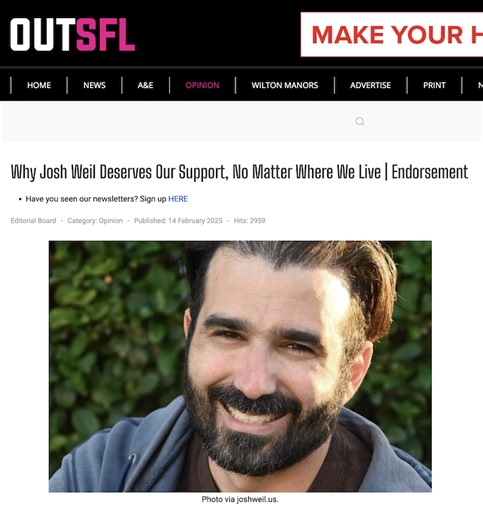 Blue America’s 1st Endorsement Of 2025— Florida Progressive Josh Weil