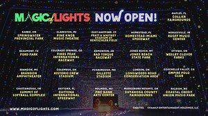 Happy Thanksgiving from our Magic of Lights family to yours!! 🦃✨ All 21 locations are NOW OPEN for the holiday season! Check your local event page for hours of operation: magicoflights.com/events | Magic of Lights
