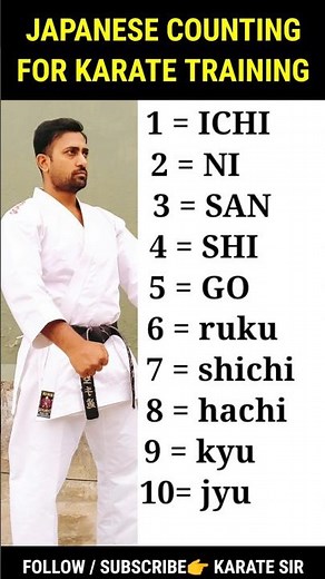 JAPANESE COUNTING FOR KARATE TRAINING 1 TO 10 #karate #Japanesecounting #karatetraining