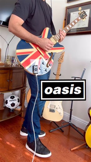 James D. on Instagram: "@oasis - Supersonic (live in Chicago - 1998) - Noel giving us the most awesome Oasis intro of all time. You know I had to do this one. I thought it was appropriate to use the guitar that’s usually seen in the background. I haven’t changed the strings on it since 2007! #oasis #liamgallagher #noelgallagher #britpop #madferit"