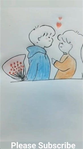 Cute Couple Drawing 😍 | Easy Couple Cartoon Art | Love Story Drawing for Beginners 💞 | #couplegoals