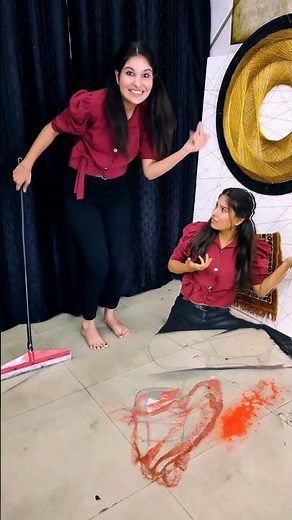 Double role 🔥 | TRICKY RANGOLI | #shorts