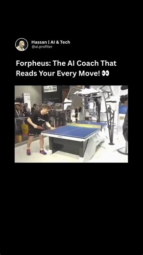 Hammad | AI & Tech on Instagram: "🎾🤖 Meet Forpheus - the world’s first AI-powered table tennis robot by Omron! This isn’t just a machine - it’s a coach, player, and teacher in one. Using cameras, sensors, and machine learning, Forpheus reads your spin, predicts your shots, and returns the ball with near-perfect accuracy. 💥 It learns as it plays - adapting in real-time and even analyzing your performance on screen. 📊 This is more than ping-pong. It’s a glimpse into the future - where AI + Rob