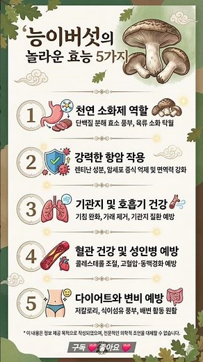 능이버섯 효능 5가지