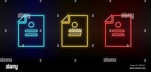 Neon icon set business, analysis, report. Set of red, blue, yellow neon vector icon Stock Vector Image & Art - Alamy