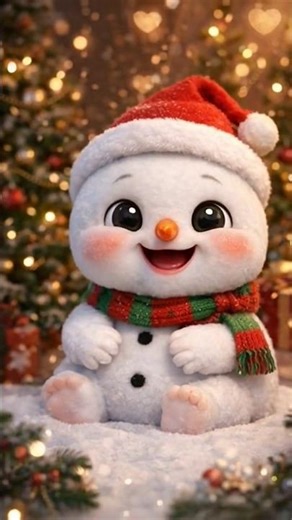 ❄️☃️ This Tiny Snowman Is Trying Ice for the First Time! 😍✨ #Shorts #Cute #Snowman #ChristmasMood