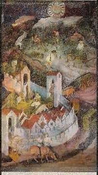 Buonconsiglio Castle in Trento. The Cycle of the Months: from September to December.