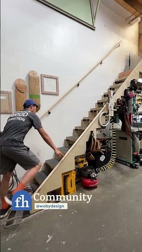 Guy Demonstrates Folding Staircase Design