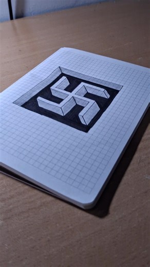 3D Swastik Optical Illusion Drawing | Easy Step by Step