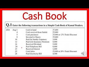Cash Book Numerical Example solved || Meaning || Explained || Simple explanation