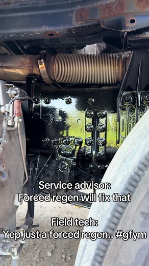 We got a smoking problem over here #trucking #gfym #fypシ゚ #fieldtech #volvo #diesel #smoke #hot #dog