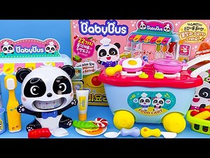 Toy ASMR | Satisfying with unboxing Panda Kitchen Playset | Eating with BabyBus🍽베이비버스와 함께 식사하기