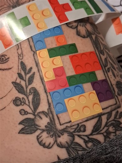 Creative Brick Stickers for Leg Tattoos
