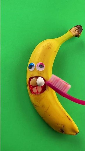 Brushing A Banana's "Teeth"? 😂 #Prank