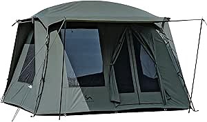 TOMOUNT Canvas Tent Glamping Tent with Stove Jack 4 Person Tent for Family Camping