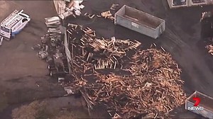 The fierce blaze caused by lightning strikes that has destroyed $300,000 worth of pallets at a Para Hills West factory. Report in 7 News at 6pm. Watch on Channel 7 Adelaide or stream live at 6pm: www.plus7live.com.au #ParaHillsWest #7News | 7NEWS Adelaide