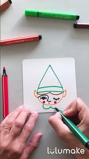 Elf Face Card Craft for Kids with Magic Stix Markers | Holiday Art Activity