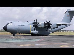 German Air Force Luftwaffe Airbus A400M Departing Montpellier Airport RWY12L
